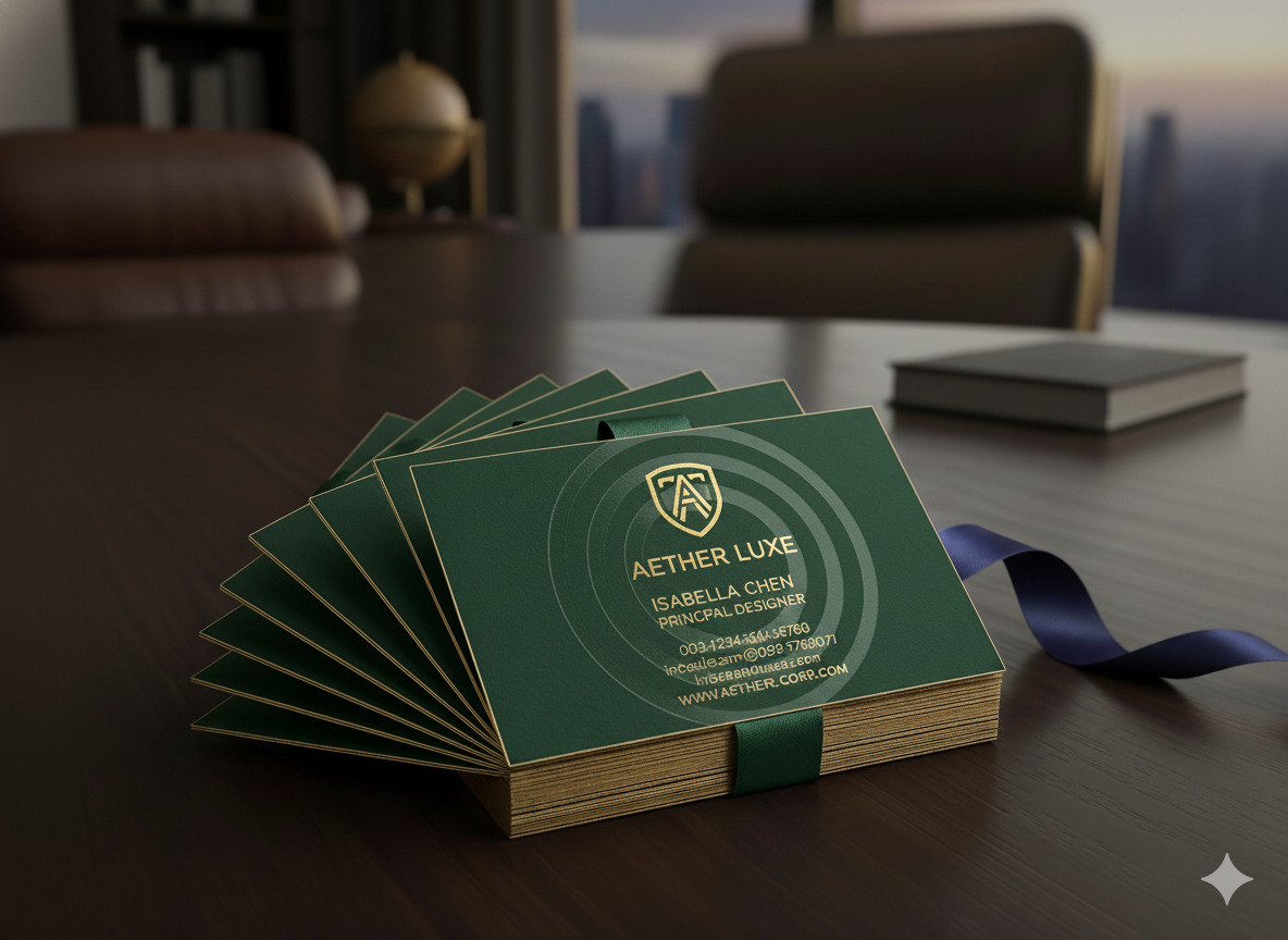 Luxury business cards with gold foil